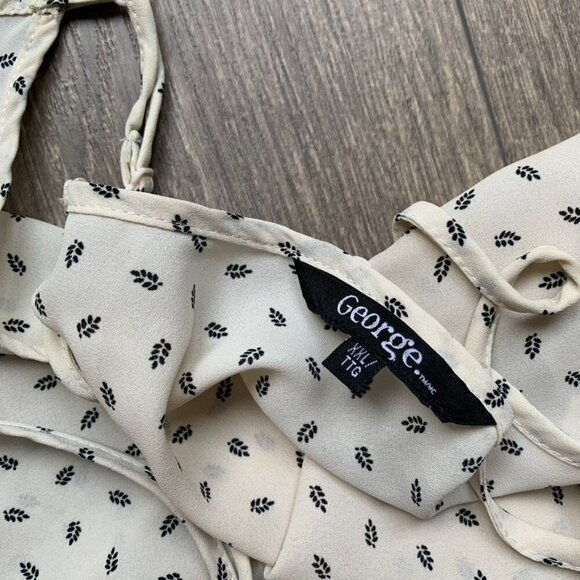 George Women's Print Crepe Tank Top Cream Size 2XL - Picture 9 of 11